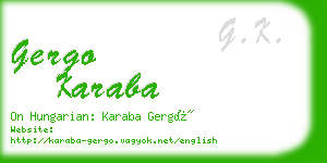 gergo karaba business card